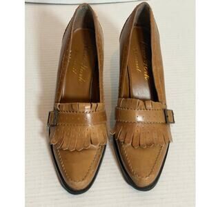 Women's New York Transit Leather Boho Vintage Clog High Heel Pump Shoe Size 10